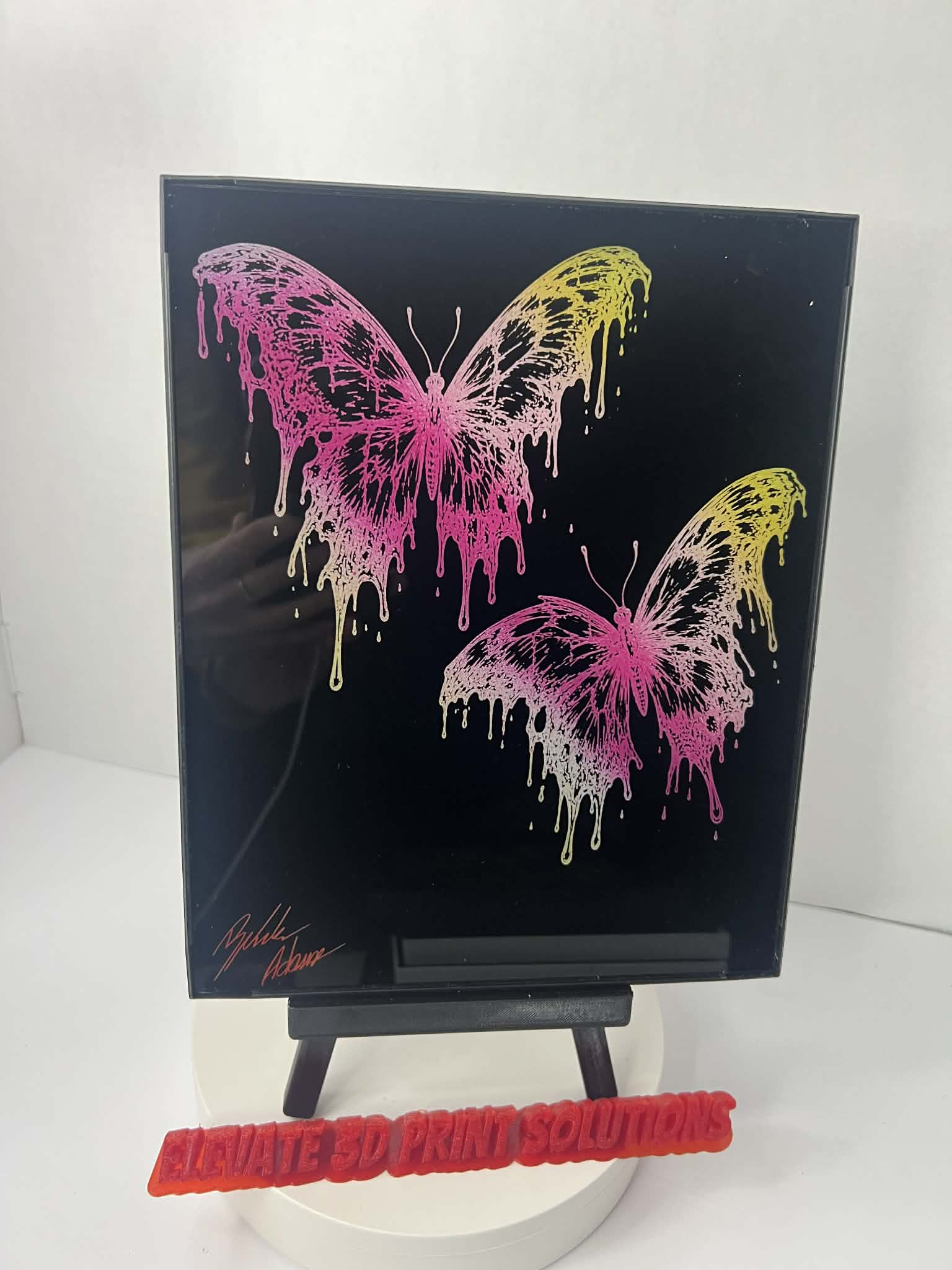 Dripping Butterfly Laser Engraved Piece