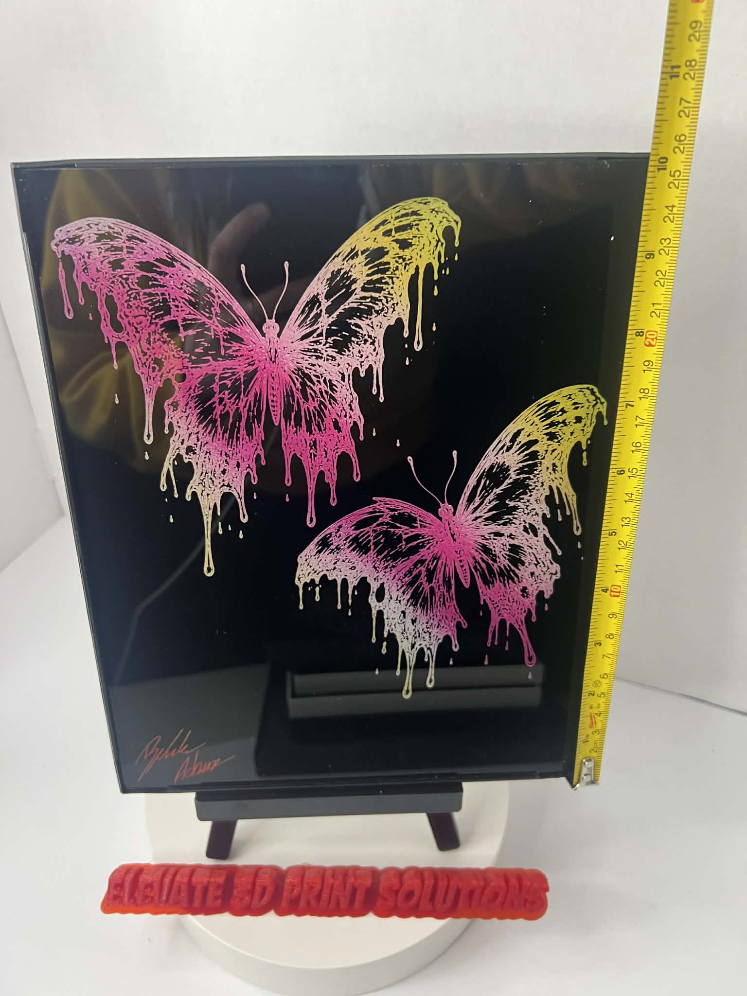 Dripping Butterfly Laser Engraved Piece