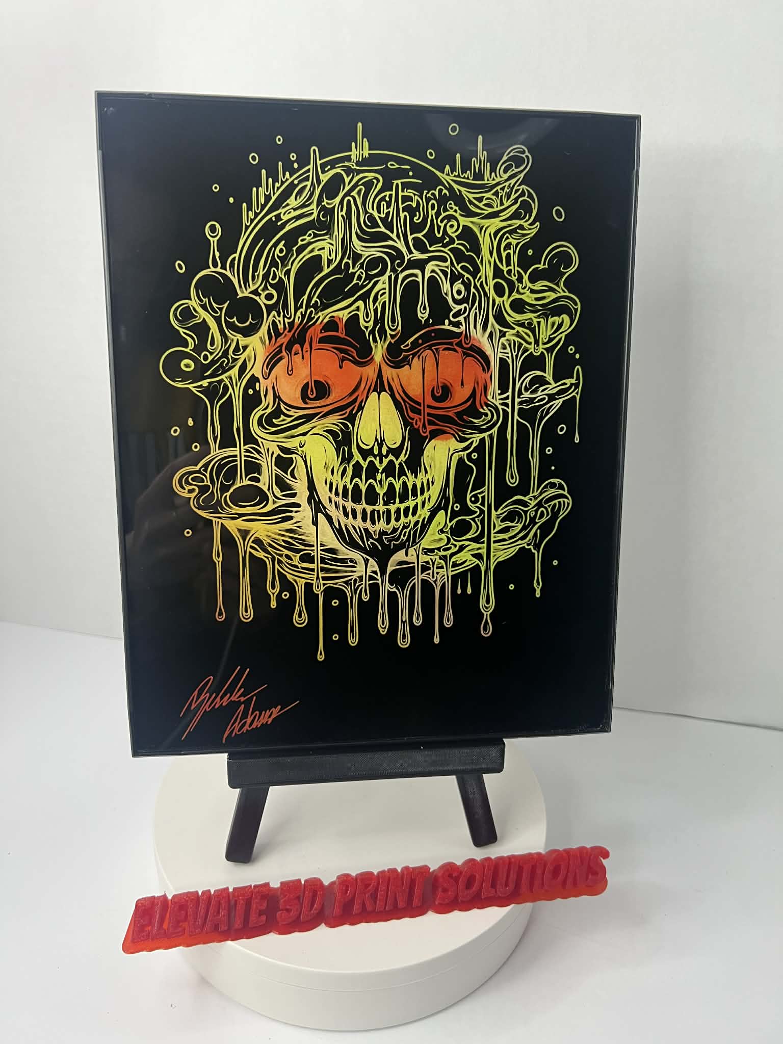 Melting Skull Laser Engraved Piece