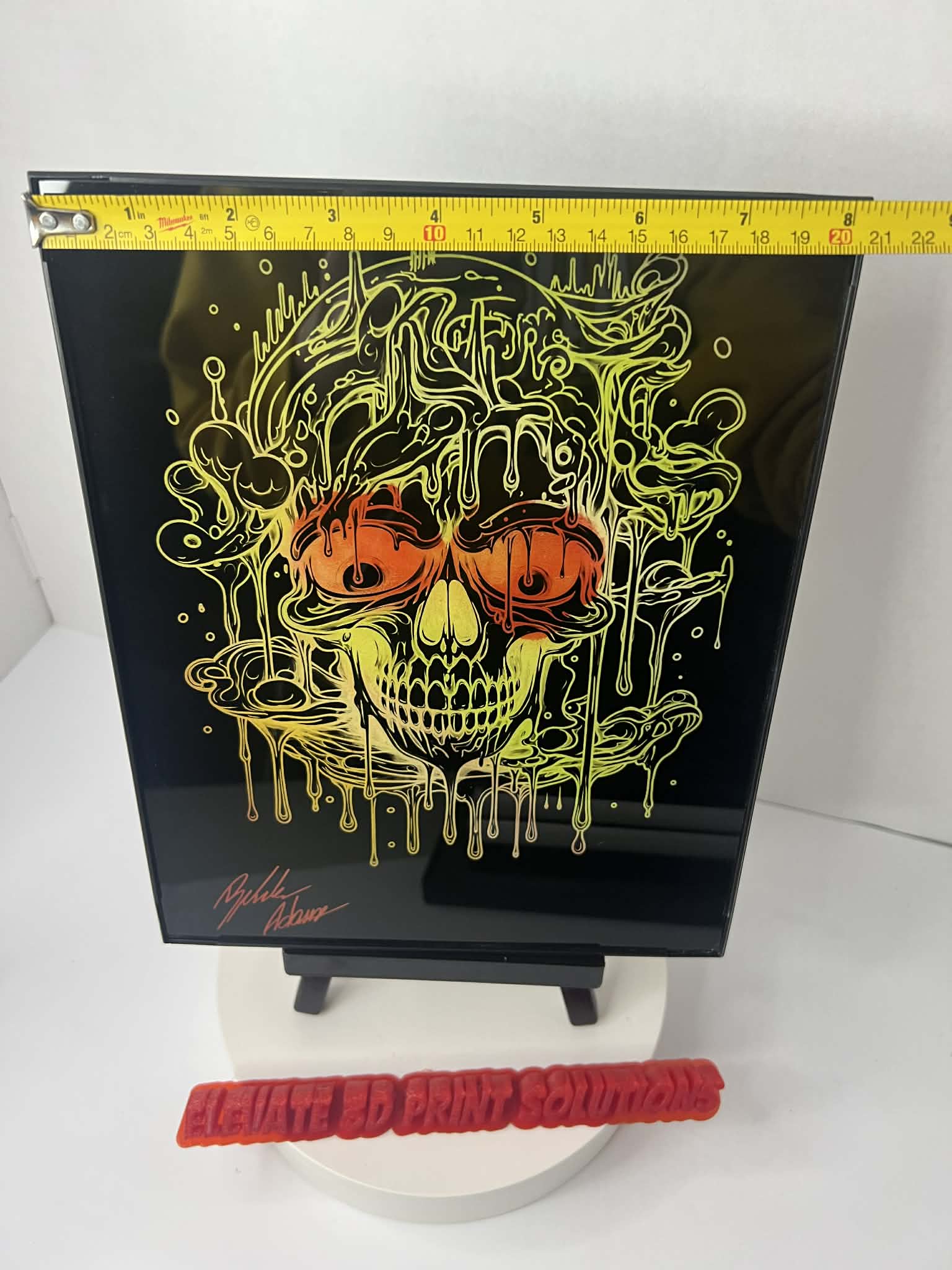 Melting Skull Laser Engraved Piece