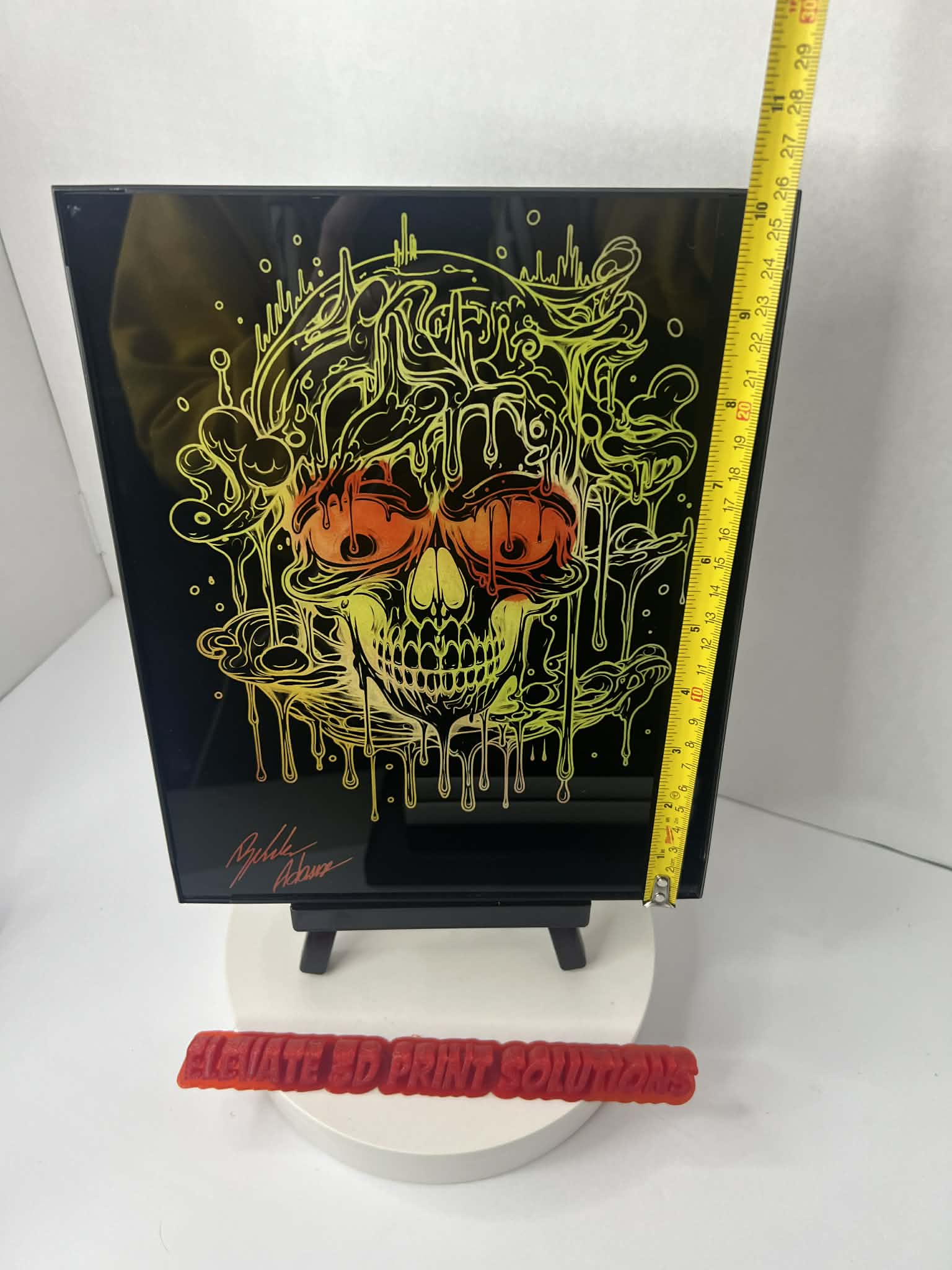 Melting Skull Laser Engraved Piece