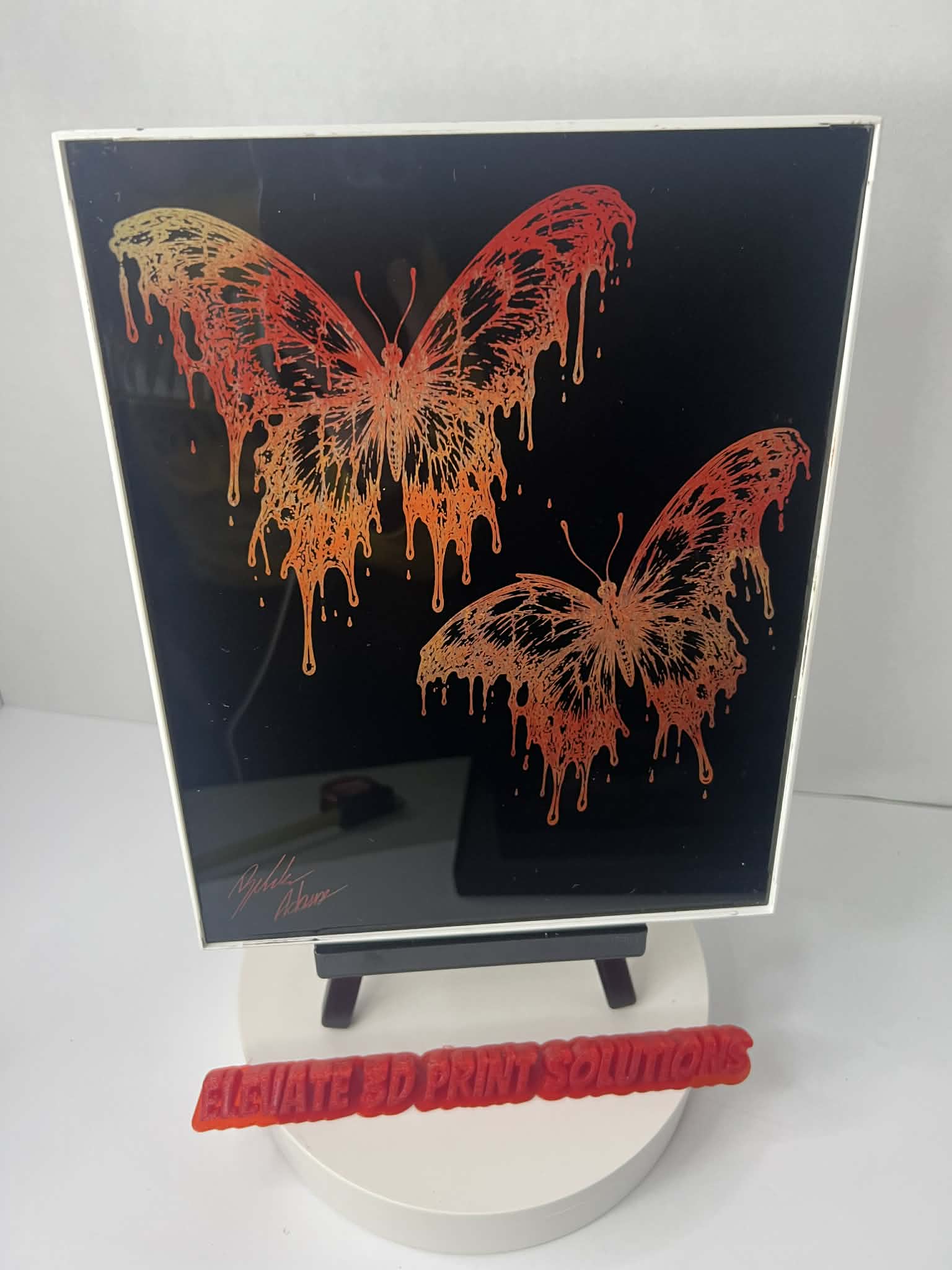 Dripping Butterfly Laser Engraved Piece