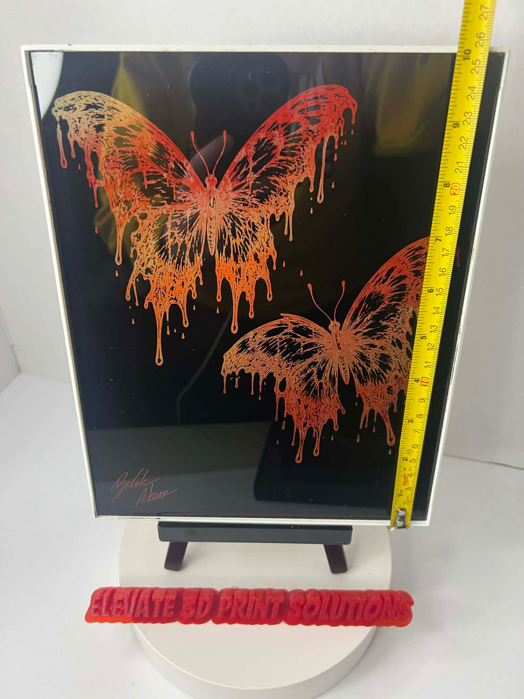 Dripping Butterfly Laser Engraved Piece