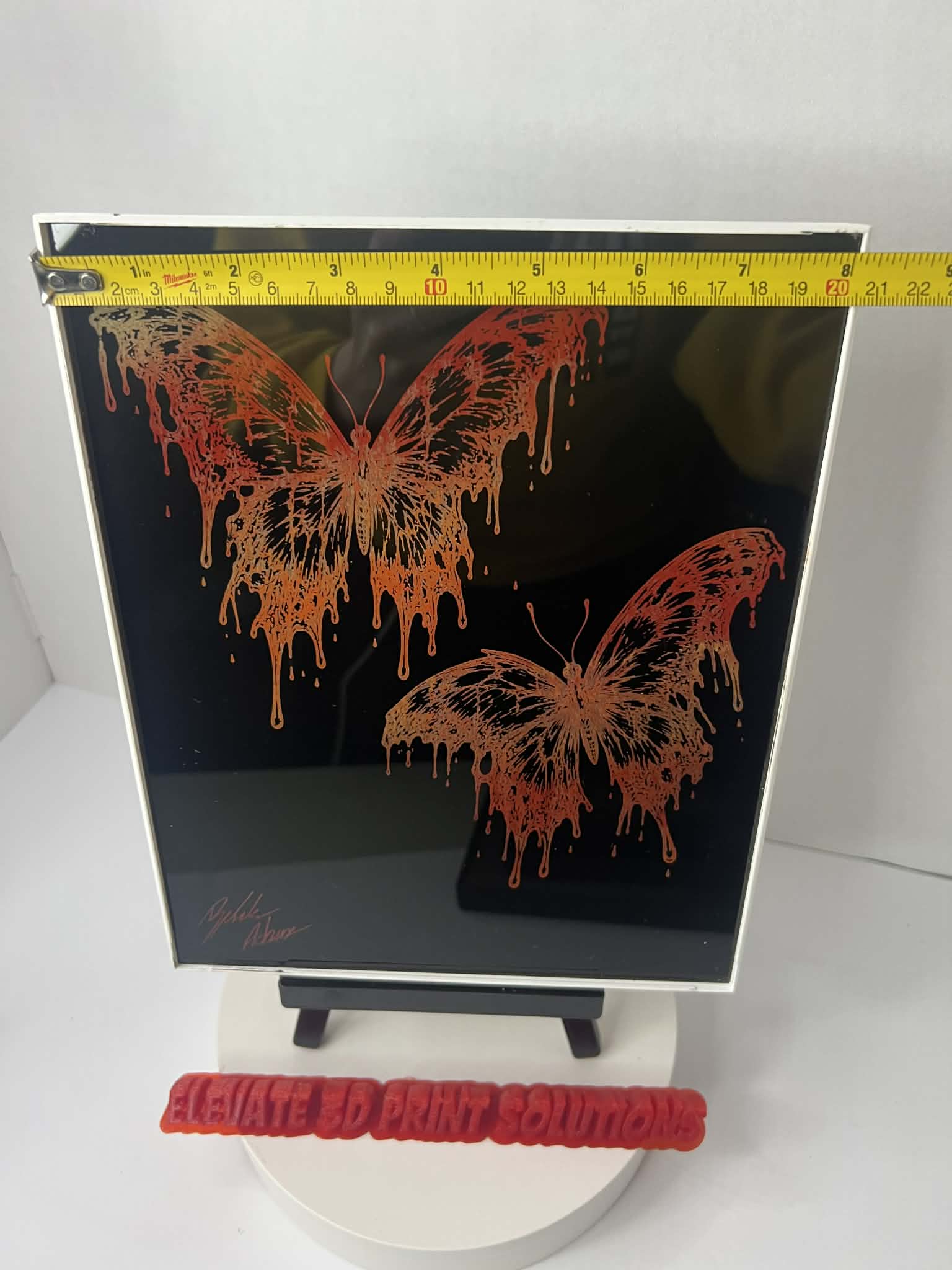 Dripping Butterfly Laser Engraved Piece