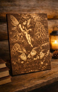 Enchanted Fairy, Morel Mushroom, & Gnome Wood Engraving